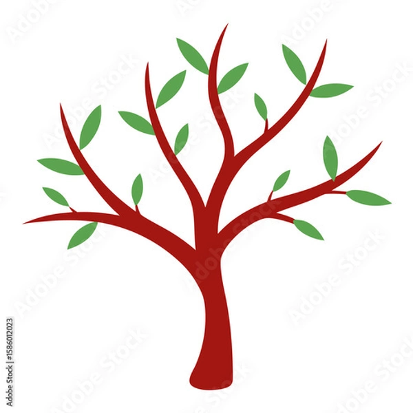 Fototapeta tree with red hearts