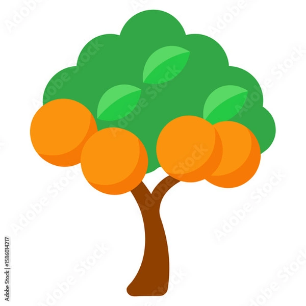 Fototapeta vector illustration of an orange tree