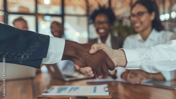 Obraz Business Cooperation: Handshake to Reach Consensus 