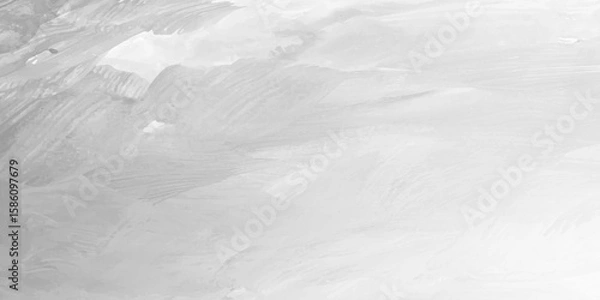 Fototapeta Minimal Elegant White Painted Brush Background – Soft Artistic Abstract Texture for Luxury Branding & Modern Clean Design. Soft Minimal White Artistic Brush Texture