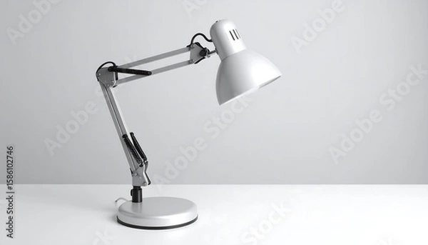Fototapeta Modern adjustable desk lamp on white surface