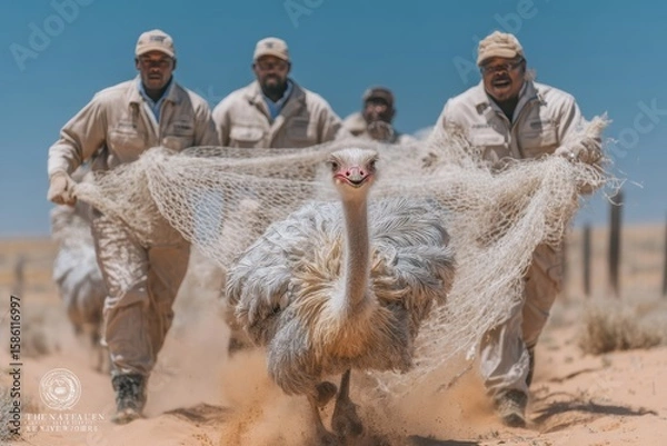 Fototapeta a group of people with camel