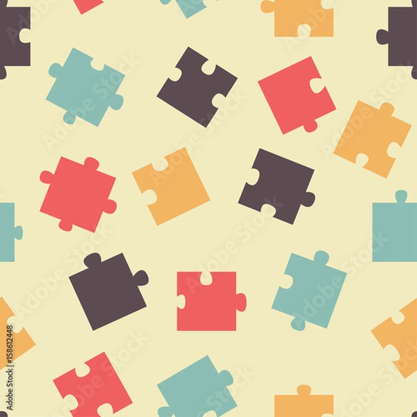 Obraz Seamless pattern pieces of puzzle, vector