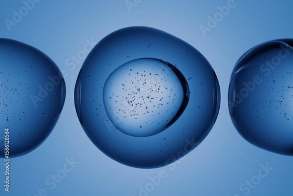 Obraz Highly detailed close-up of cell structure, isolated microscopic biological view, abstract scientific molecular design for biology, medicine, chemistry or futuristic technology concepts