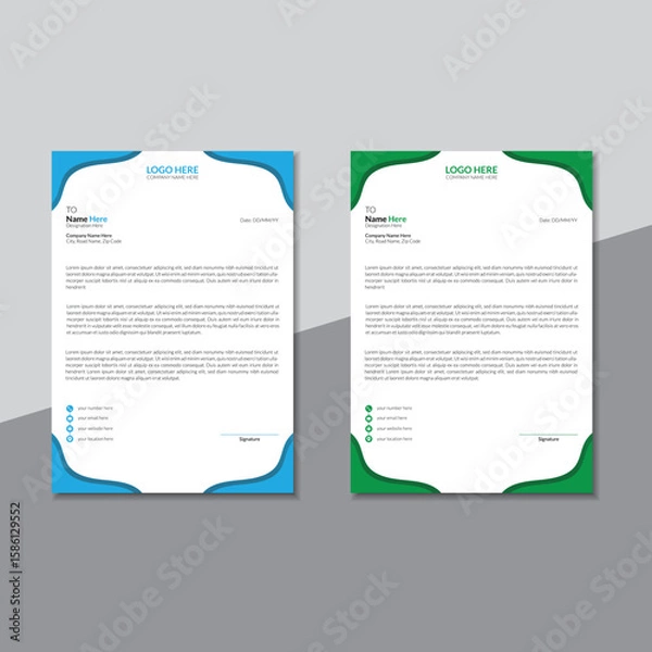 Obraz Simple Professional Letterhead Design Template. Modern Creative Letterhead Design