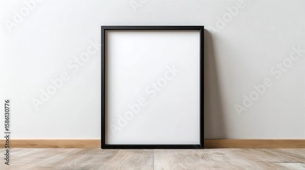 Fototapeta empty picture frame on wall with white background