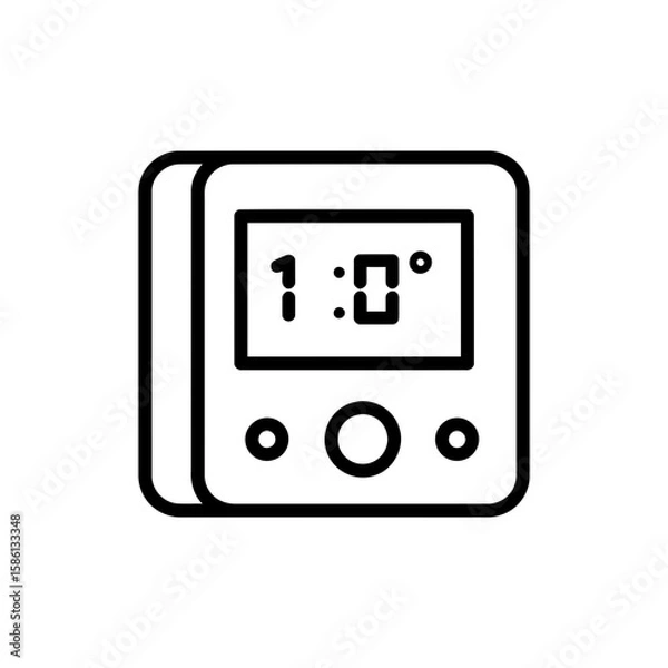Fototapeta Thin line icon of a smart thermostat for temperature regulation