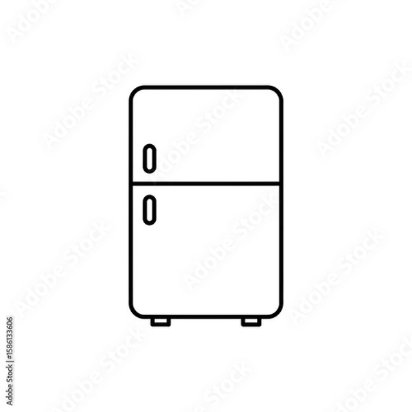 Fototapeta Thin Outline Icon of a Mini Fridge for Compact Storage