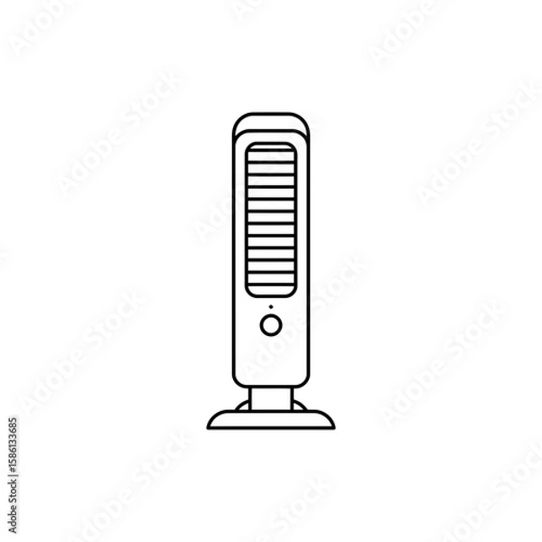 Fototapeta Thin outline icon of a tower fan for home air circulation and cooling