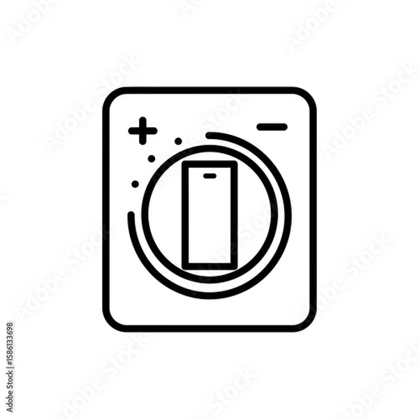 Fototapeta Thin outline icon of a light dimmer switch for brightness control