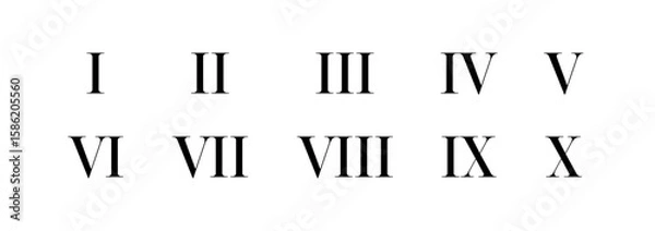 Obraz Roman numerals vector symbols