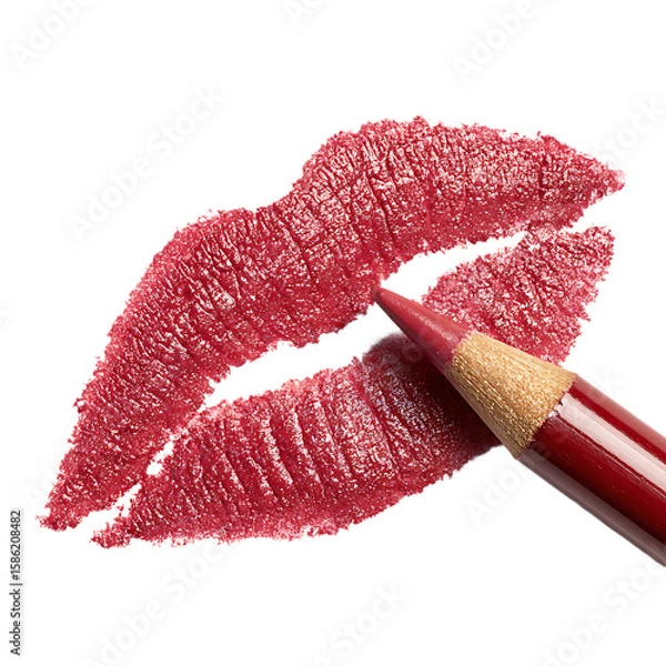 Fototapeta Hot lip liner isolated on a transparent background.