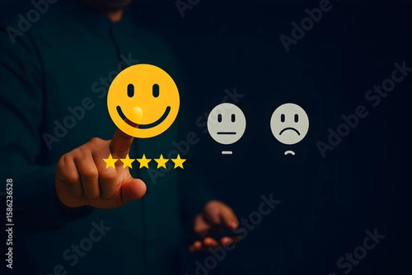Obraz Top Customer Feedback Examples with 5-Star Ratings Digital Marketing Business Growth Advertisement