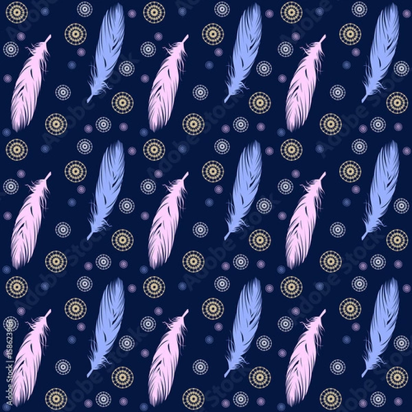 Obraz Abstract boho feathers pattern