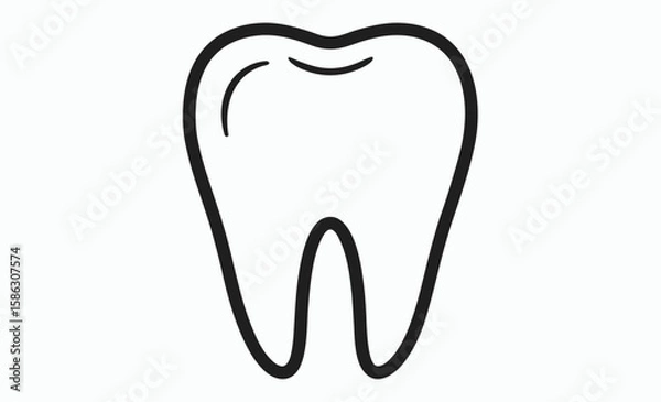 Fototapeta Tooth icon silhouette, dental shape silhouette, tooth vector icon, tooth silhouette vector, Black tooth shape symbol 