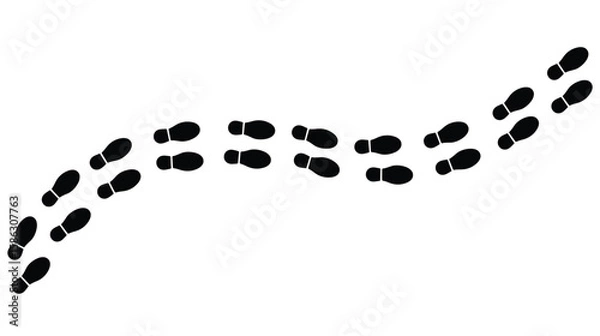 Obraz trace, human steps, footprints in shoes, path, isolated on transparent vector