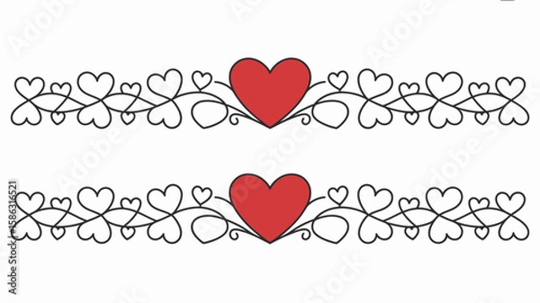 Fototapeta Heart Border Design: Elegant and romantic heart border design, perfect for wedding invitations, Valentine's Day cards, and other romantic projects.