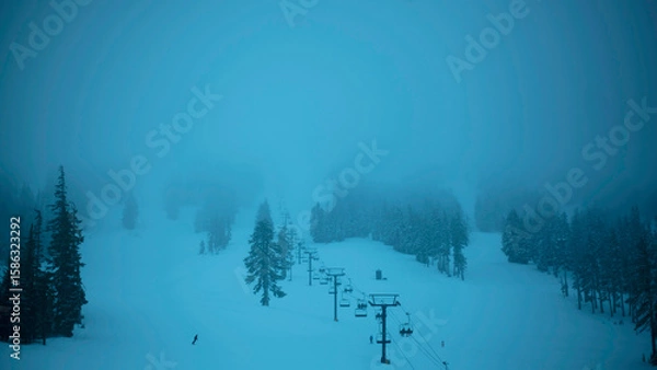 Obraz fog in the mountains