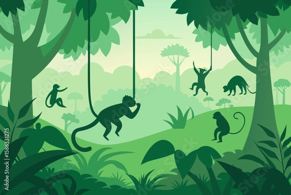 Fototapeta vector illustration of a monkey