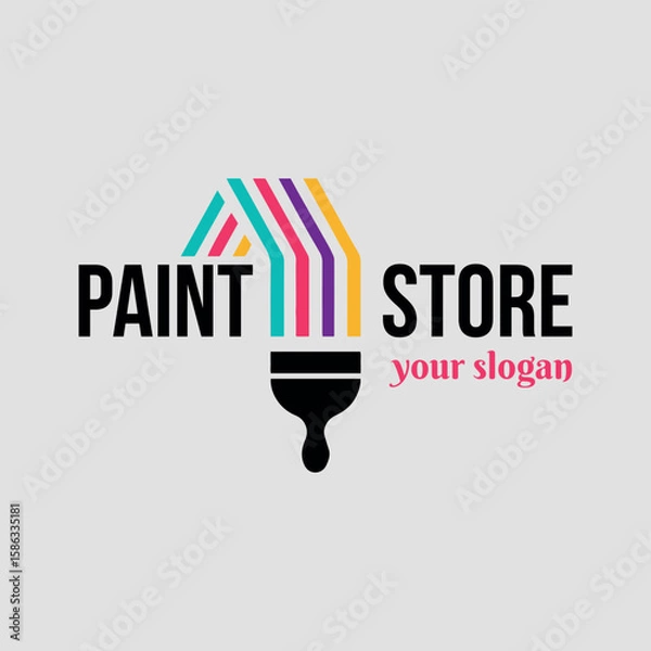 Fototapeta paint logo design vector