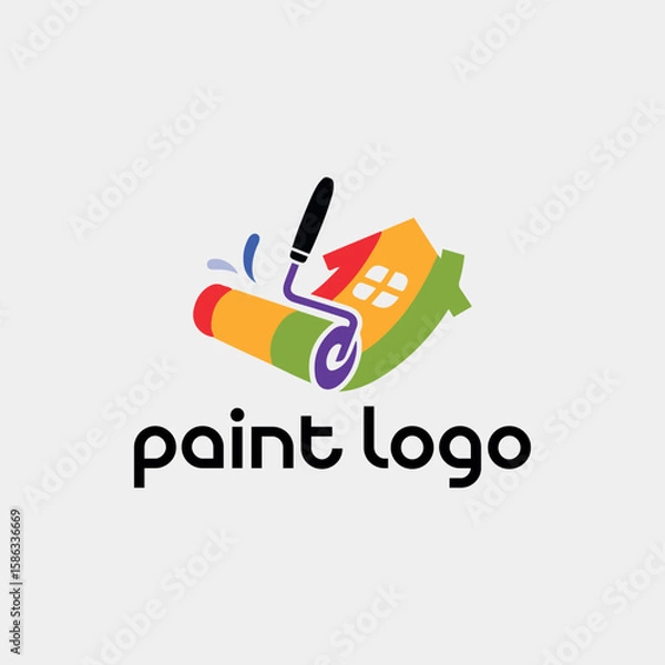 Fototapeta paint logo design vector