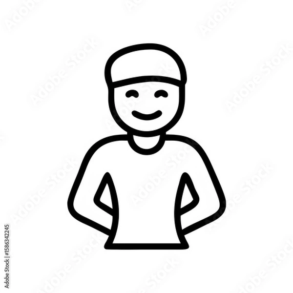 Fototapeta Man Icon PNG, Transparent Background: Perfect for User Interface Design, Profile Avatars, Business Apps, Web Graphics, and Male User Identification.