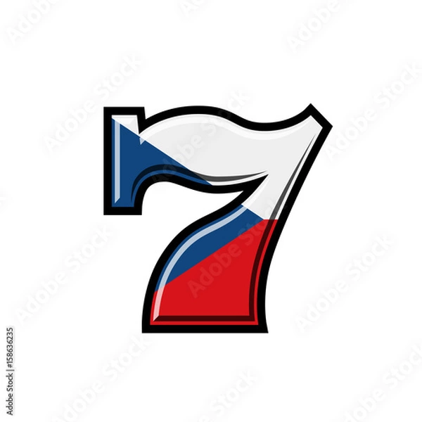 Obraz Slot machine czech flag vector illustration