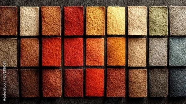 Fototapeta   Close-up shot of multicolored sand on a black background, with space for text or image insertion