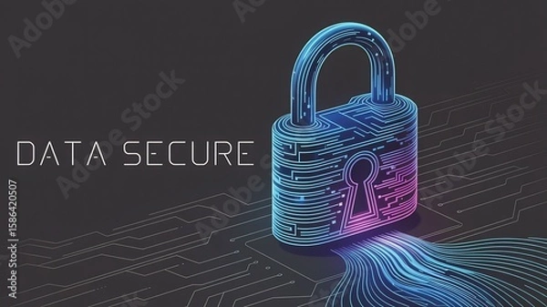 Fototapeta Understanding data security cyber security and network security with digital padlock concept