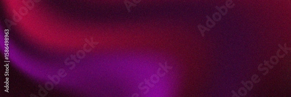 Fototapeta Abstract red purple dark colors gradient background, blurred wave on black grain texture effect backdrop, glowing lights color flow pattern