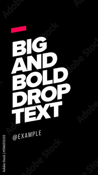 Fototapeta Big Bold Drop Text Left Aligned