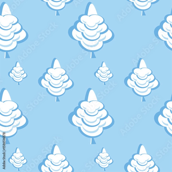 Fototapeta Fir snow seamless pattern stock vector illustration