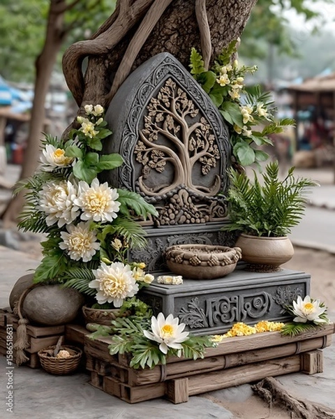 Fototapeta Divine Idol Of Deity In Outdoor Setting high resolution image