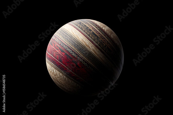 Fototapeta earth wrapped in indigenous patterns in digital art, symbolizes heritage and unity in a conceptual way