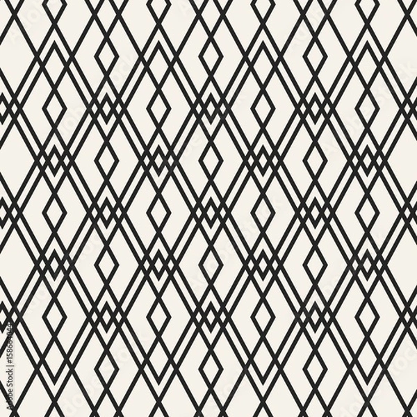 Fototapeta Abstract concept vector monochrome geometric pattern. Black and white minimal background. Creative illustration template. Seamless stylish texture. For wallpaper, surface, web design, textile, decor.