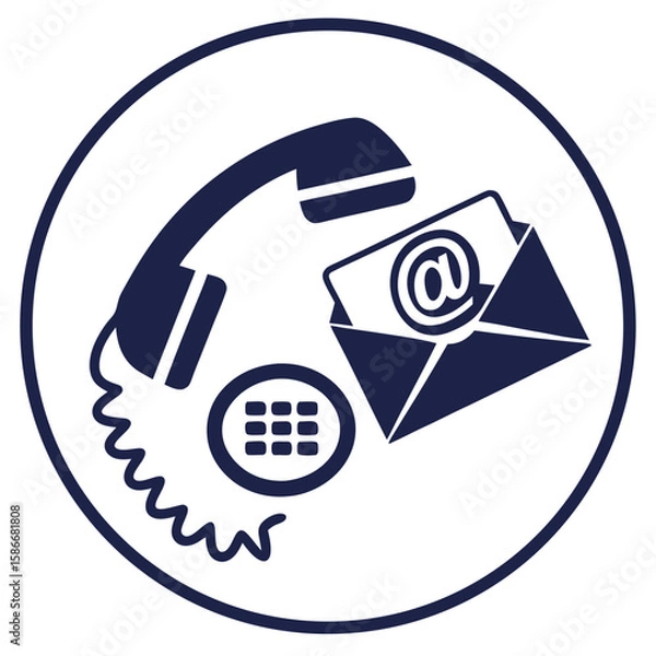 Obraz phone icon on round button