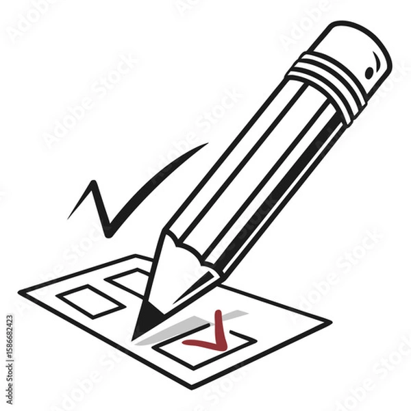 Obraz check mark with pencil