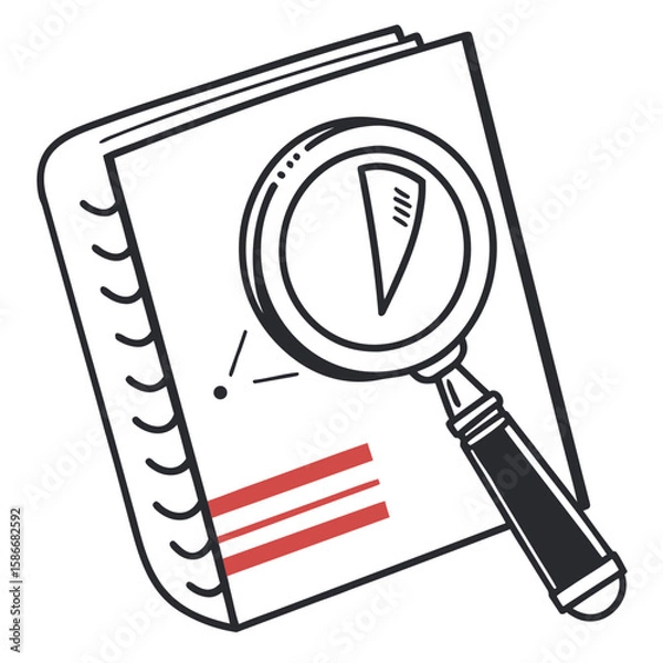 Obraz magnifying glass with a document