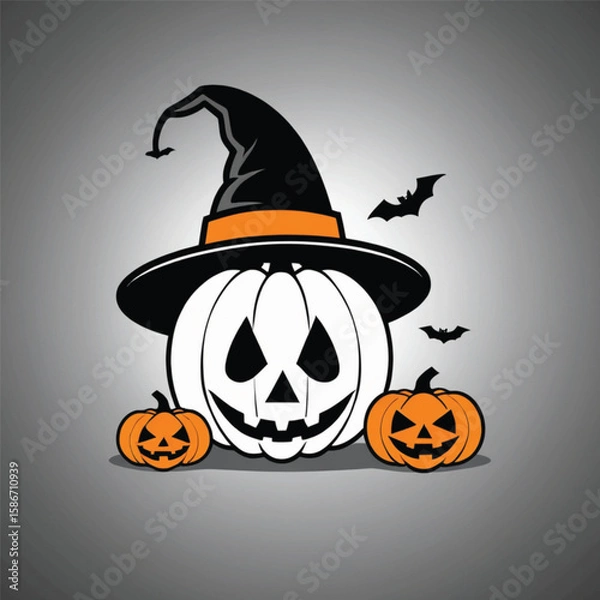 Obraz halloween background with pumpkin