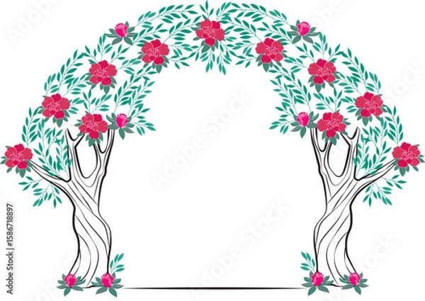 Fototapeta circular frame tree