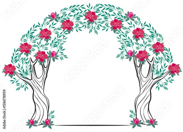 Fototapeta circular frame tree