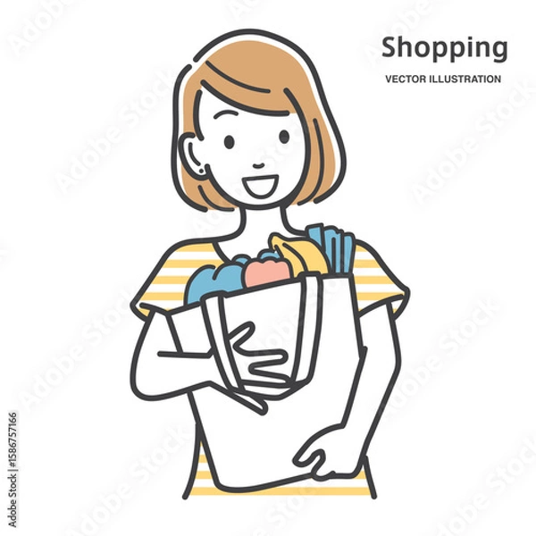 Obraz 買い物をする女性