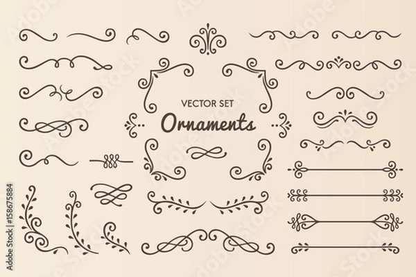 Fototapeta Set Collection of Vintage Ornament Elements