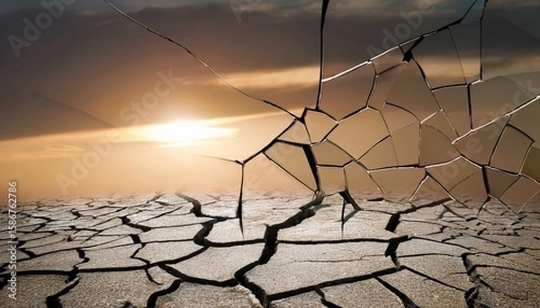 Fototapeta conceptual representation of fractured resilience strength and vulnerability