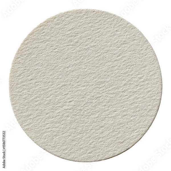 Fototapeta Blank round paper coaster cutout with textured surface ready for stamp or logo isolated on white background