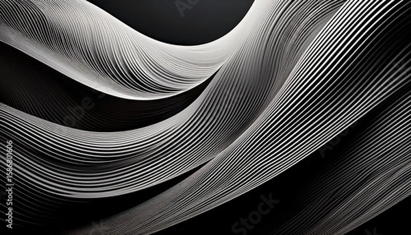 Obraz abstract black and white lines