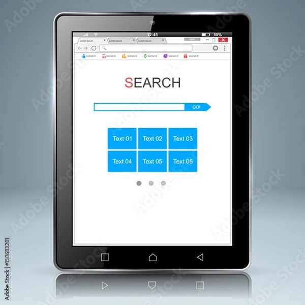 Fototapeta 3D infographic. Tablet icon.
