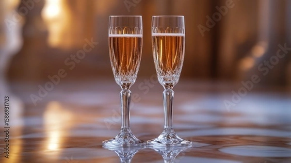Fototapeta Champagne Celebration Toasting to Memories with Sparkling Drinks, perfect for special occasions 
