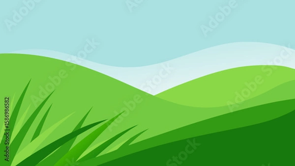 Fototapeta Simple and Elegant Background with Lush Green Grass a Clean Nature Scene