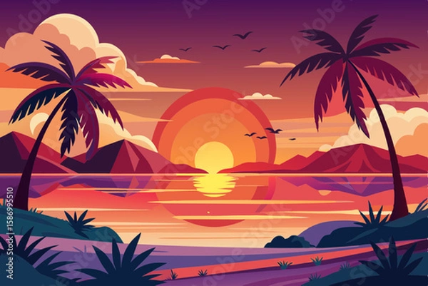 Fototapeta summer sunset